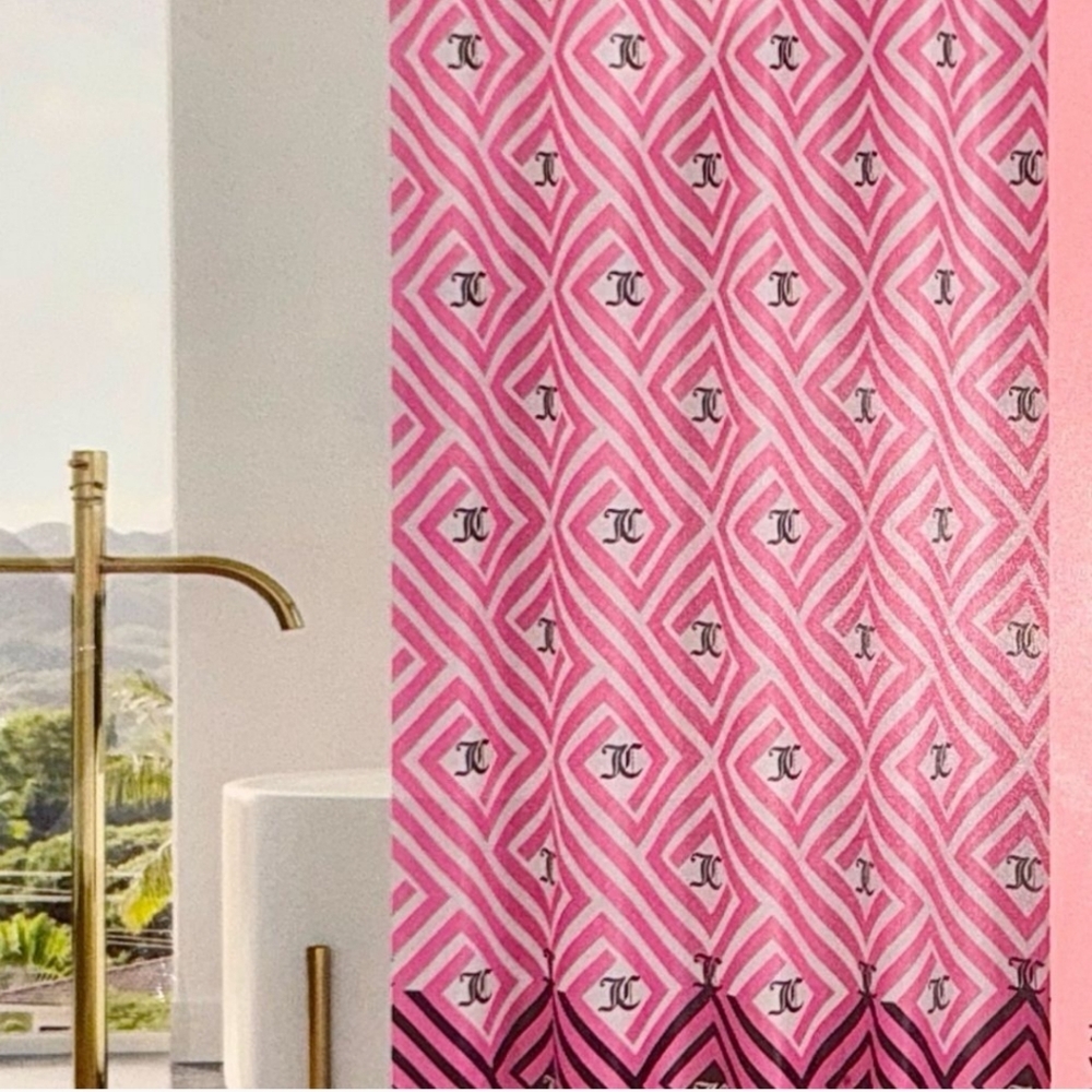 Juicy Couture Pink Designed Shower Curtain - 70x72